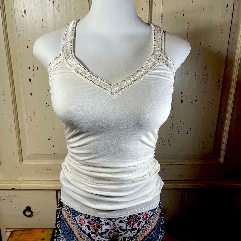 White House Black Market detailed racer back tank